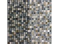 Mozaikszőnyeg üveg terméskő fehér-szürke-barna 30 cm x 30 cm