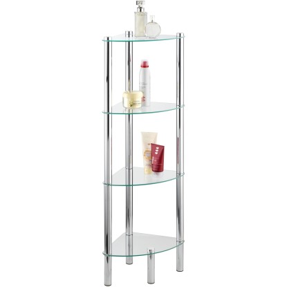 Wenko Yago fürdőszobai sarokpolc 4 üveglappal