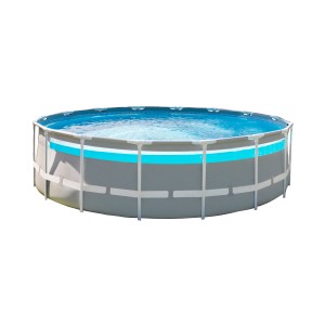 Intex Premium Frame Pool Set Prism Clearview, Ø 488 cm, acélvázzal és panorámaablakkal.