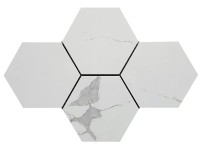 Mosaik Hexagon Statuario Classic lekerekített 40,8 cm x 28,3 cm