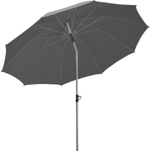 Antracit színű Schneider napernyő, Ø 220 cm, dönthető funkcióval a rugalmas árnyékolás érdekében.