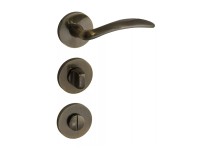 Ajtókilincs Olive WC-záras rozettás súrolt antik