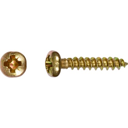 LUX-TOOLS félgömbfejű univerzális csavar PZ-behajtás 3x12mm sárgára horganyzott