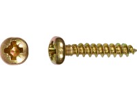 LUX-TOOLS félgömbfejű univerzális csavar PZ-behajtás 3x12mm sárgára horganyzott