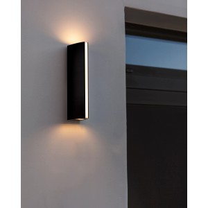 Modern Lutec Leo LED kültéri fali lámpa antracit színben, felfelé és lefelé irányuló fényhatással.