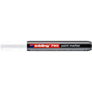 Edding 790 festékmarker, fehér, fedő jelöléshez sok felületen.