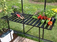 Lehajtható alumínium asztal fekete 120 cm x 56 cm x 81 cm Lehajtható alumínium asztal fekete 120 cm x 56 cm x 81 cm