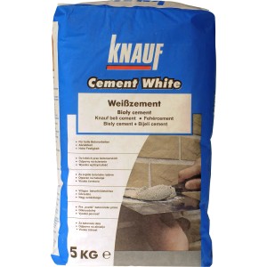 Knauf Fehér cement 5 kg-os zsák, finomra őrölt cement betonhoz, habarcshoz és vakolathoz.