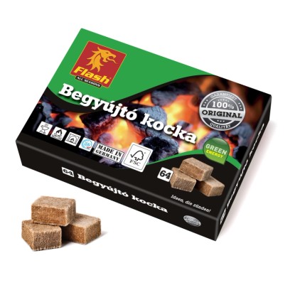 Begyújtó kocka 64 db fa-viasz
