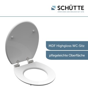 Schütte Diamond WC ülőke Soft-Close funkcióval, fa maggal, fehér felülettel.