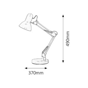 Rábalux Samson asztali lámpa 49 cm fehér állítható karral és fejjel