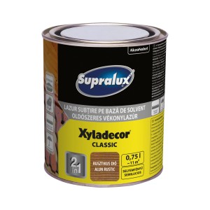 Supralux Xyladecor Classic fa lazúr, Rusztikus dió színben, 0,75l doboz.