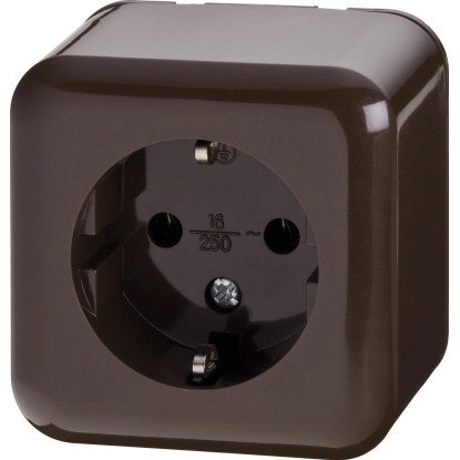 1 részes csatlakozóaljzat falon kívüli barna