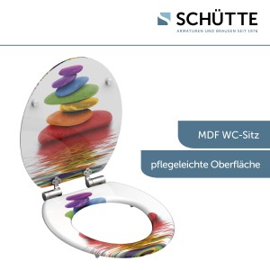 Schütte WC-ülőke Colorful Stones SoftClose funkcióval, motívum: színes kövek.