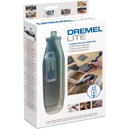 Dremel Lite 7760-15 miniatűr szerszámkészlet 15 tartozékkal, vezeték nélküli és USB-ről tölthető.