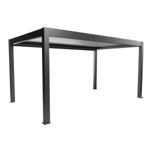 Biohort Pergola, 5x3 m, sötétszürke-ezüst. Modern teraszfedés lamellákkal.