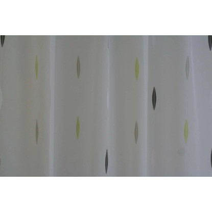 Fényáteresztő shearly függöny 1275/04 zöld mintás 180 cm magas méteráru