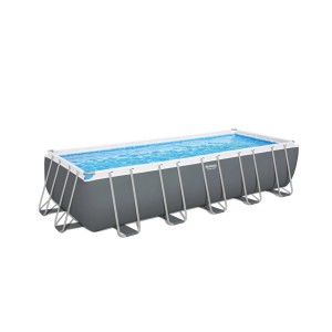 Bestway PowerSteel acélvázas medence, szögletes, 640x274x132 cm. Nagy családi medence acélvázzal.