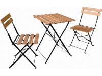 Acari erkélygarnitúra 3-részes acél akác FSC