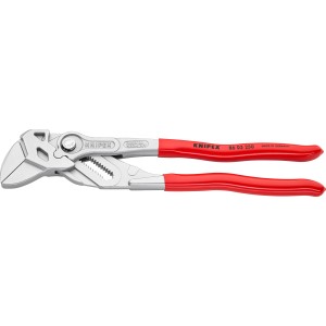 Knipex fogókulcs, 250 mm, krómozott, piros fogantyúkkal. Sokoldalú szerszám csavarozáshoz és megfogáshoz.