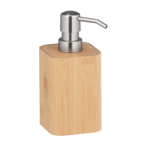 WENKO Bambusa szappanadagoló bambuszból, rozsdamentes acél pumpával, kb. 220 ml.
