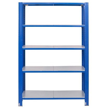 AR Shelving T profilos polcállvány kék és horganyzott 250x120x40 cm 5 polc 180kg