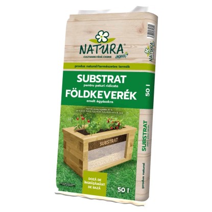 Zsák Natura Muskátliföld magaságyásokhoz, 50 l. Ideális a buja virágzáshoz.