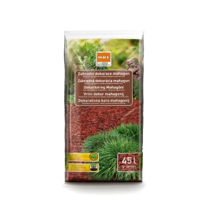 Zsák GROW by OBI kertdekor mahagóni, 45l. Dekoratív mulcs mahagóni vörös színben ágyások takarására.