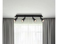 Globo Drew spotlámpa 4 izzós fekete matt 500 mm x 60 mm x 90 mm