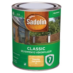 Sadolin Classic selyemfényű vékonylazúr doboz, Stejar deschis 57 árnyalat. Tartós időjárás elleni védelem.