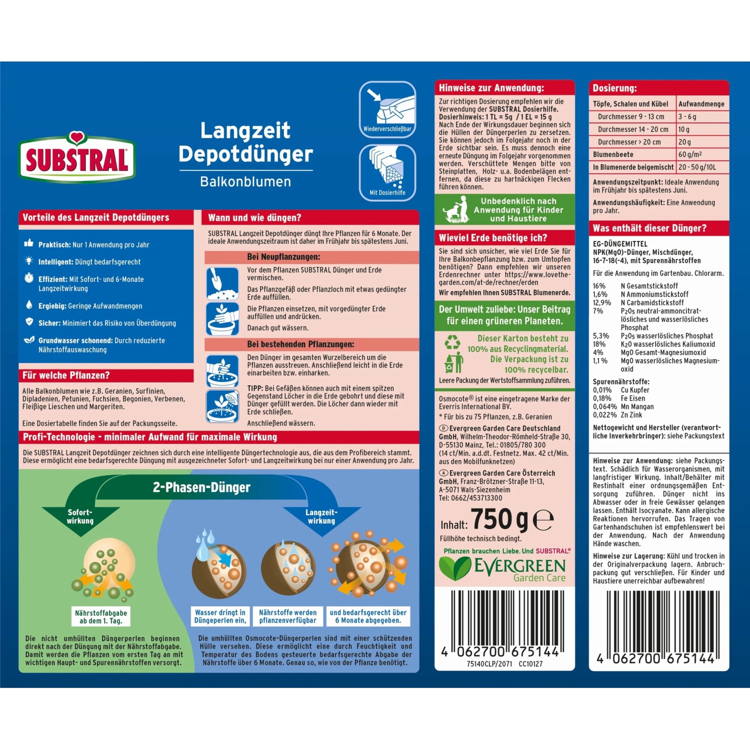 Substral Osmocote virgtrgya balkonnvnyekhez 750 g
