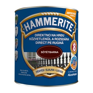 Hammerite sötétbarna rozsdavédő festék, közvetlenül a rozsdára felvihető.