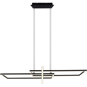 Modern, fekete Trio LED függőlámpa Salinas kapcsoló dimmerrel nappali és hálószobákba.