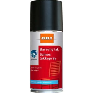 OBI színes spray festék beltéri és kültéri festéshez.