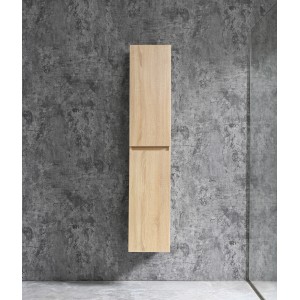 Sanotechnik Corbo barna fürdőszobai függőszekrény, 150x30x30 cm. Falra szerelhető fürdőszobai szekrény két ajtóval.