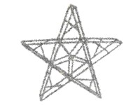 Csillag 20 ezüstszínű LED-del időzítő funkcióval