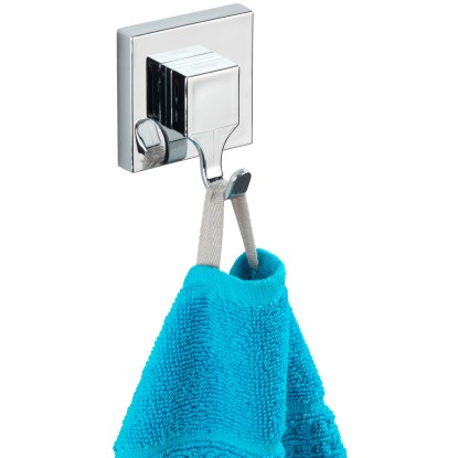 Wenko Vacuum-Loc akasztókészlet fényes krómszínű 2 darabos készlet szögletes