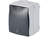 Nedves helyiségben használható fűtés vészkapcsoló IP44 szürke Nedves helyiségben használható fűtés vészkapcsoló IP44 szürke