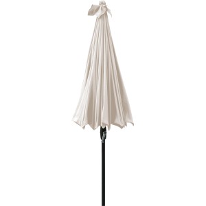 Zárt, fehér Limon napernyő Ø 270 cm kurblival és fekete rúddal.